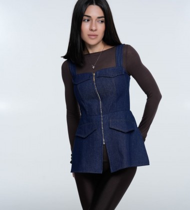 Корсет Denim Structure Deep Blue | Showroom By Nona — зображення 5