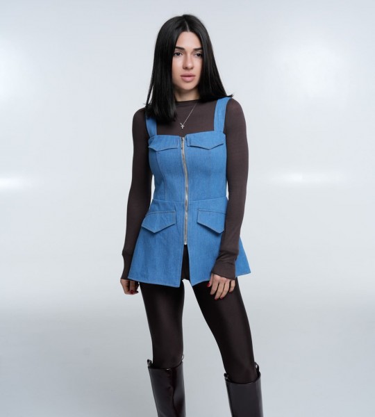 Корсет Denim Structure Light Blue | Showroom By Nona — зображення 3