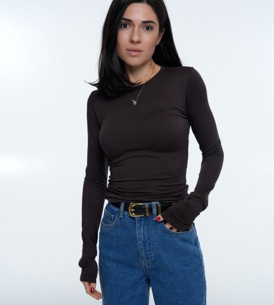 Лонгслів Pure Smooth Chocolate | Showroom By Nona — зображення 2