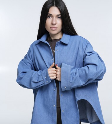 Сорочка Left Cut Denim Синя | Showroom By Nona