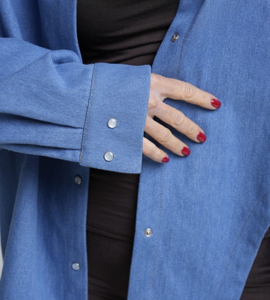 Сорочка Left Cut Denim Синя | Showroom By Nona — зображення 2