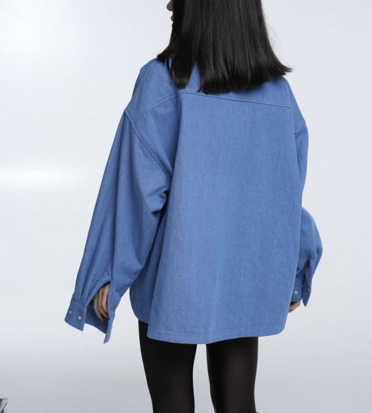 Сорочка Left Cut Denim Синя | Showroom By Nona — зображення 3