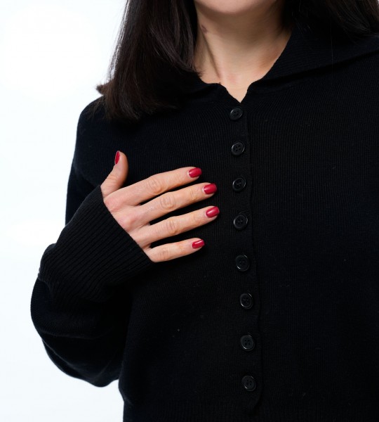 Светр Collar Mood Чорний | Showroom By Nona — зображення 2