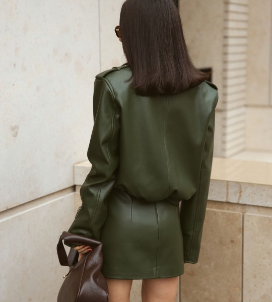 Куртка Moto Line Olive | Showroom By Nona — зображення 7 Куртка Moto Line Olive | Showroom By Nona — зображення 7