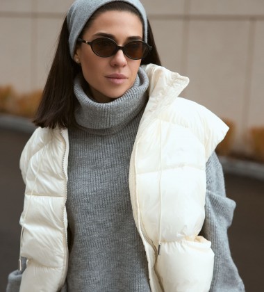 Жилетка Glossy Puff Milk | Showroom By Nona