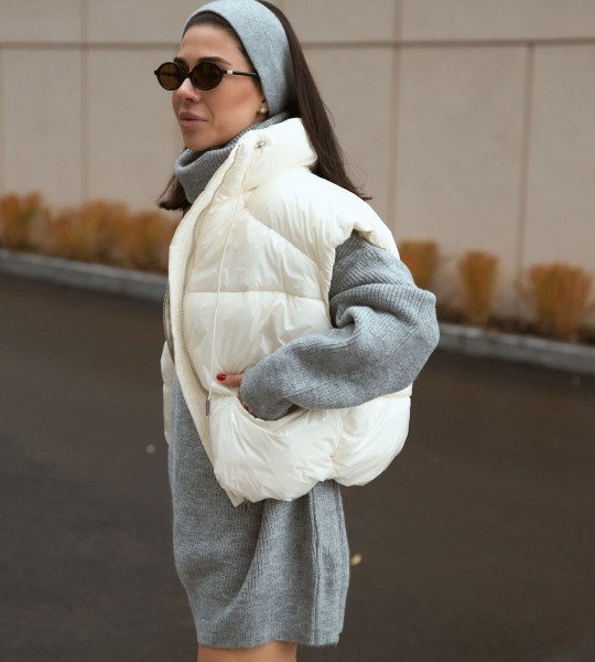 Жилетка Glossy Puff Milk | Showroom By Nona — зображення 3