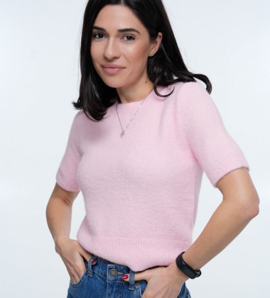 Светр Fluffy Soft Short Sleeve Рожевий | Showroom By Nona