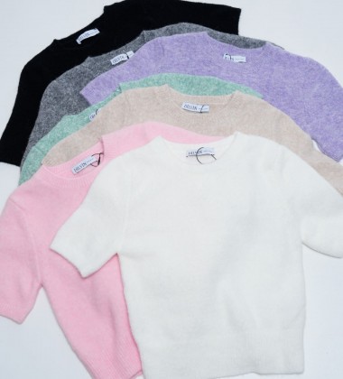 Светр Fluffy Soft Short Sleeve Рожевий | Showroom By Nona — зображення 3