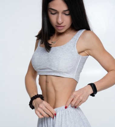 Топ Velour Curve Grey  | Showroom By Nona