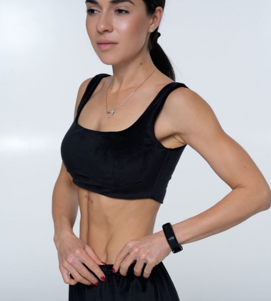 Топ Velour Curve Чорний