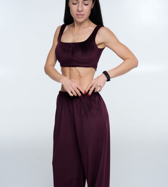 Топ Velour Curve Вино | Showroom By Nona — зображення 3