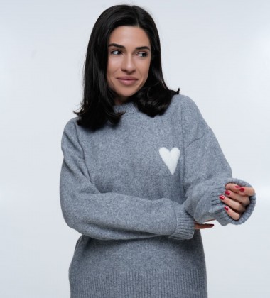 Светр Heart Cozy Grey | Showroom By Nona — зображення 4