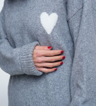 Светр Heart Cozy Grey | Showroom By Nona — зображення 3