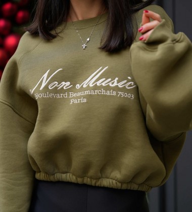 Світшот Non Music Olive | Showroom By Nona — зображення 2 Світшот Non Music Olive | Showroom By Nona — зображення 2