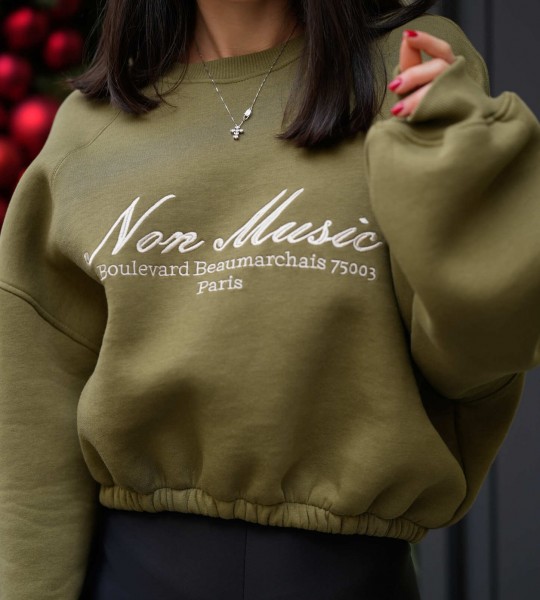 Світшот Non Music Olive | Showroom By Nona — зображення 2