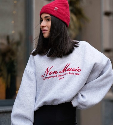 Світшот Non Music Grey Melange | Showroom By Nona