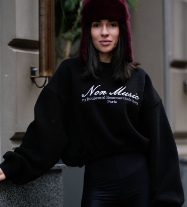 Світшот Non Music Black | Showroom By Nona