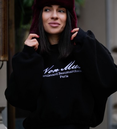 Світшот Non Music Black | Showroom By Nona — зображення 2 Світшот Non Music Black | Showroom By Nona — зображення 2