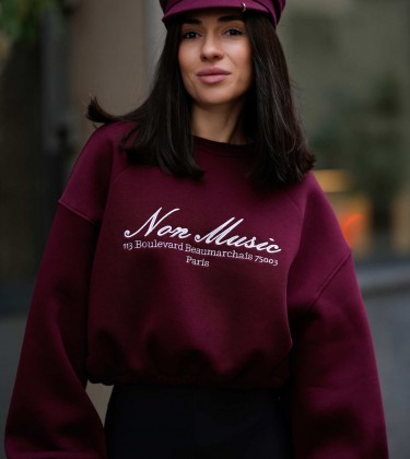Світшот Non Music Burgundy