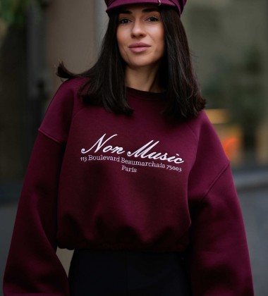 Світшот Non Music Burgundy | Showroom By Nona