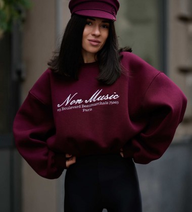 Світшот Non Music Burgundy | Showroom By Nona — зображення 2