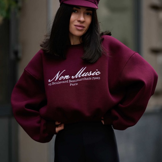 Світшот Non Music Burgundy