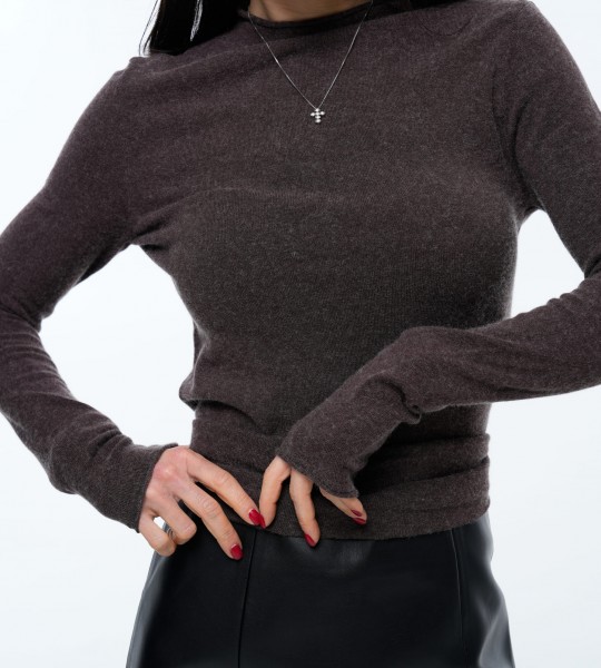 Гольф Smooth Warm Line Шоколад | Showroom By Nona — зображення 2