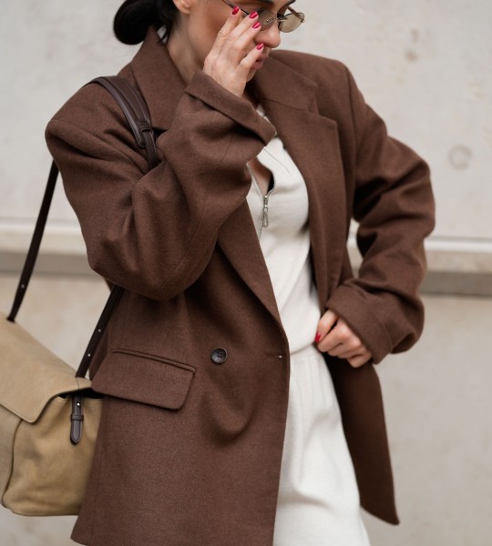 Блейзер Wool Touch Oversize Chocolate | Showroom By Nona — зображення 5 Блейзер Wool Touch Oversize Chocolate | Showroom By Nona — зображення 5