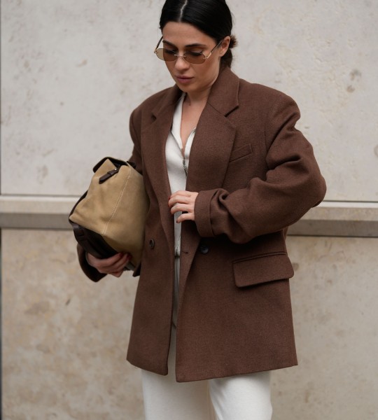 Блейзер Wool Touch Oversize Chocolate | Showroom By Nona — зображення 4 Блейзер Wool Touch Oversize Chocolate | Showroom By Nona — зображення 4