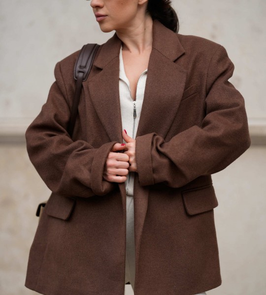 Блейзер Wool Touch Oversize Chocolate