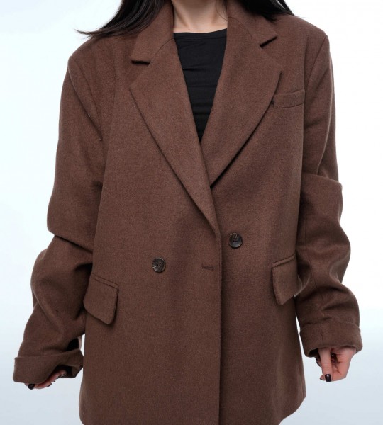 Блейзер Wool Touch Oversize Chocolate | Showroom By Nona — зображення 3