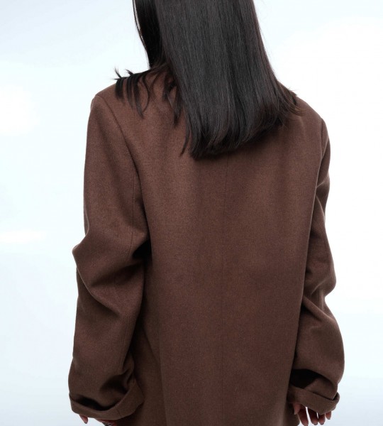 Блейзер Wool Touch Oversize Chocolate | Showroom By Nona — зображення 5