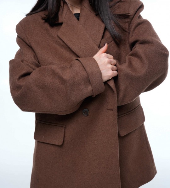 Блейзер Wool Touch Oversize Chocolate | Showroom By Nona — зображення 4