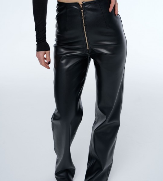 Штани Leather Sculpt Zip Black | Showroom By Nona — зображення 6