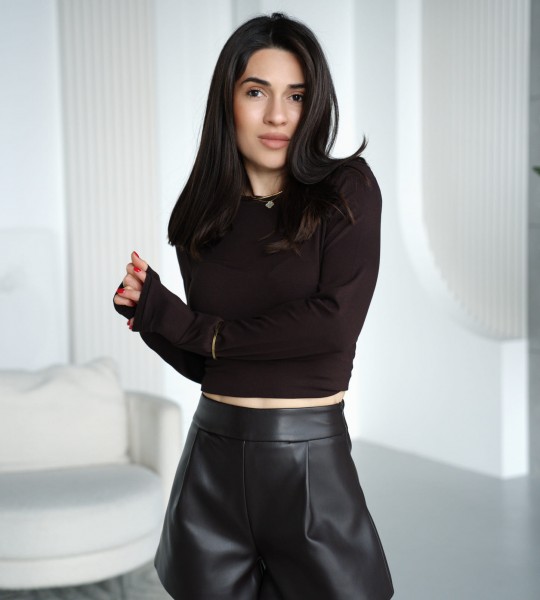 Шорти Signature Leather Шоколад