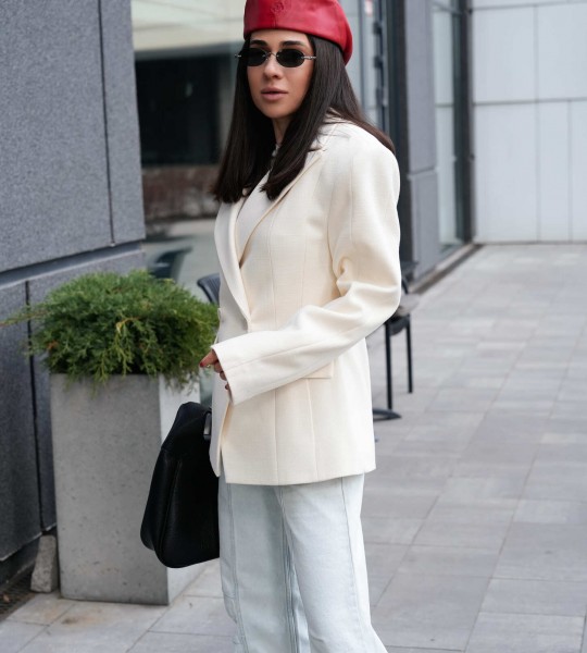 Блейзер Sharp Line Молочний | Showroom By Nona — зображення 6 Блейзер Sharp Line Молочний | Showroom By Nona — зображення 6