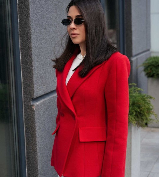 Блейзер Sharp Line Червоний | Showroom By Nona — зображення 4