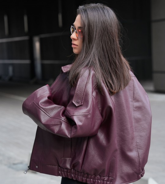 Куртка Urban Edge Leather Бордова | Showroom By Nona — зображення 5