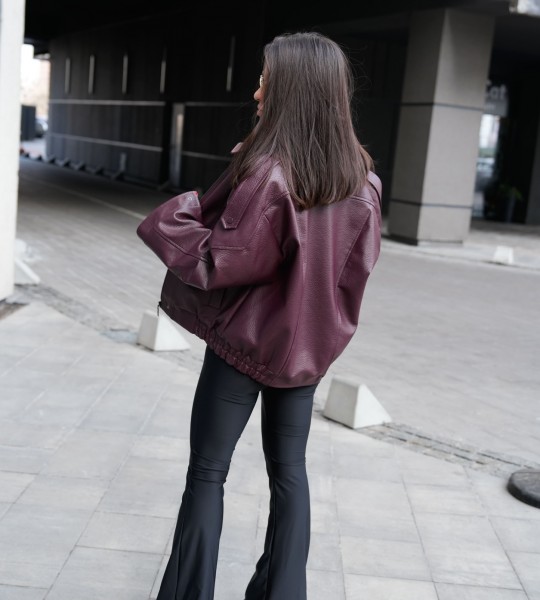 Куртка Urban Edge Leather Бордова | Showroom By Nona — зображення 6