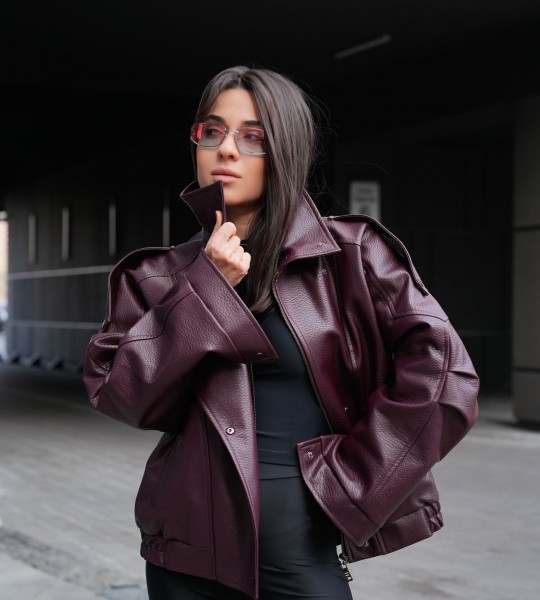 Куртка Urban Edge Leather Бордова | Showroom By Nona — зображення 7