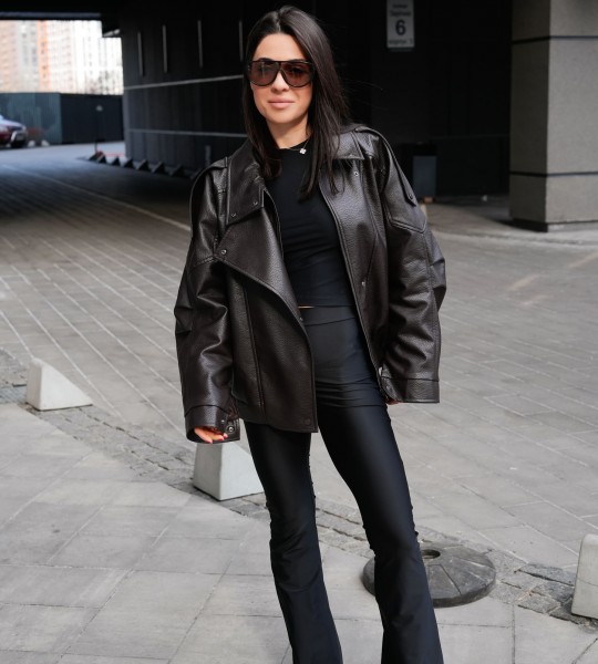 Куртка Urban Edge Leather Шоколадна | Showroom By Nona — зображення 2 Куртка Urban Edge Leather Шоколадна | Showroom By Nona — зображення 2