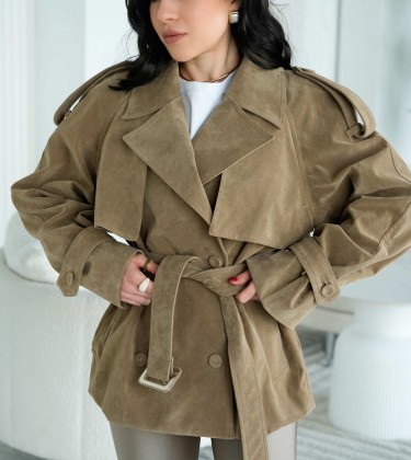 Тренч Suede Flow Оливка