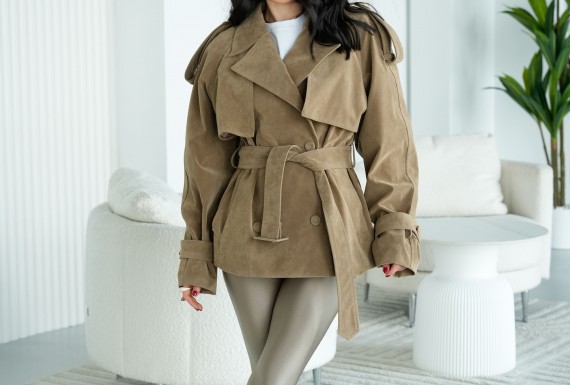 Тренч Suede Flow Оливка