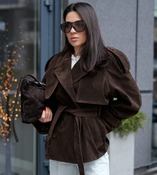 Жакет Suede Flow Шоколад | Showroom By Nona — зображення 6