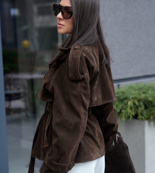 Жакет Suede Flow Шоколад | Showroom By Nona — зображення 4