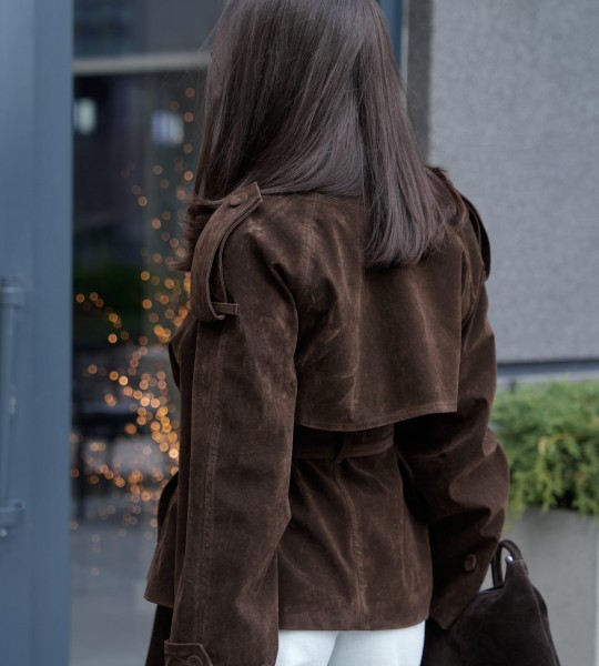 Жакет Suede Flow Шоколад | Showroom By Nona — зображення 3