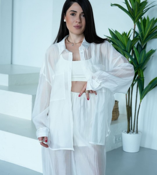 Штани Fluid Veil Білі | Showroom By Nona — зображення 2