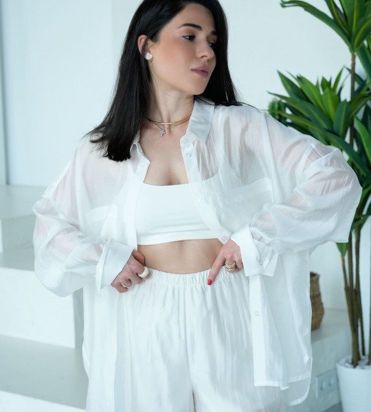 Штани Fluid Veil Білі | Showroom By Nona — зображення 5