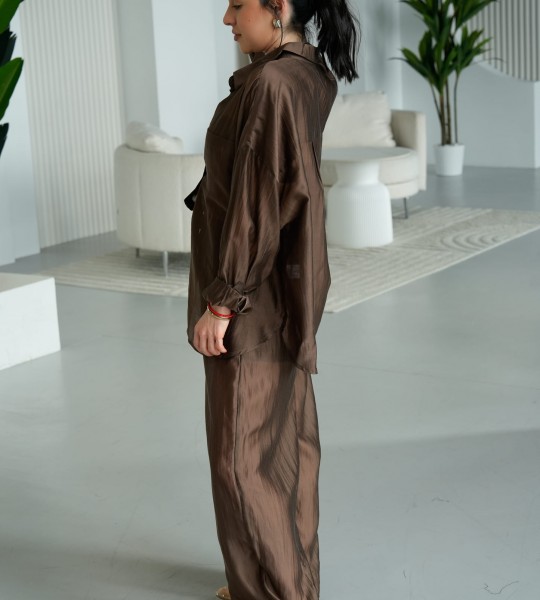 Сорочка Fluid Veil Шоколад | Showroom By Nona — зображення 3