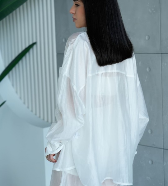 Сорочка Fluid Veil Біла | Showroom By Nona — зображення 3